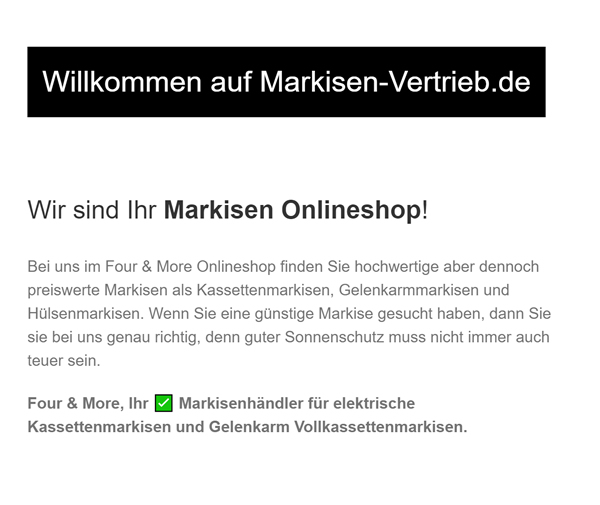 Markisen Onlineshop  für  Offenbach (Main), Bad Vilbel, Dreieich, Dietzenbach, Heusenstamm, Mühlheim (Main), Obertshausen und Maintal, Frankfurt (Main), Neu Isenburg